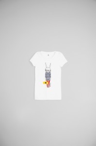 Petit Bateau Fifi Lapin short sleeved t-shirt with yellow designs